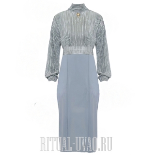 Платье ритуальное "Элит" цвет серый лед