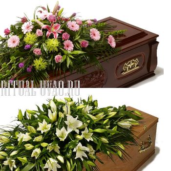 Композиция кремационная из живых цветов