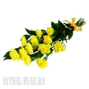 Букет желтые Гвоздики на похороны