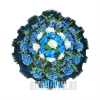 Венок на похороны "Круг" голубого цвета