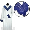 Платье ритуальное белое с синим шитьем
