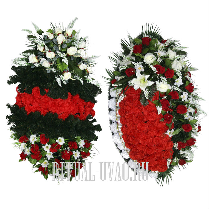 Похоронные корзины из искусственных цветов.