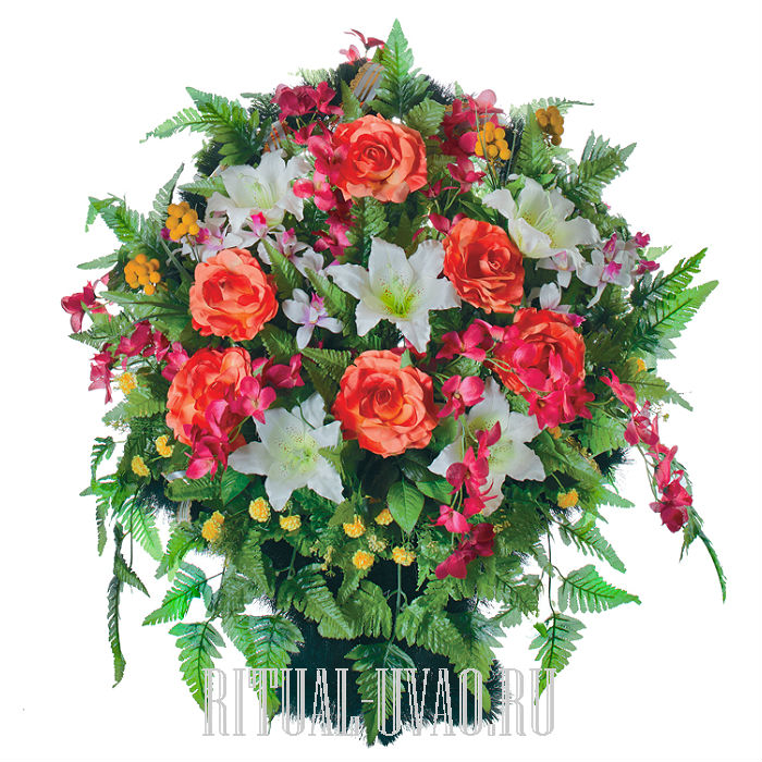 Похоронные корзины из искусственных цветов
