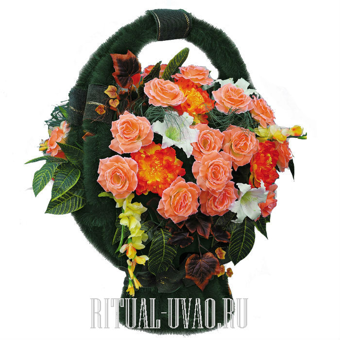 Похоронные корзины из искусственных цветов